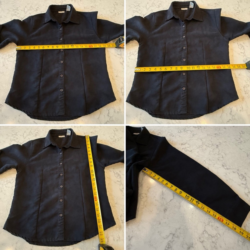 VTG NorthCrest Black Faux Suede Button Up Shirt Women's S - Picture 5 of 5
